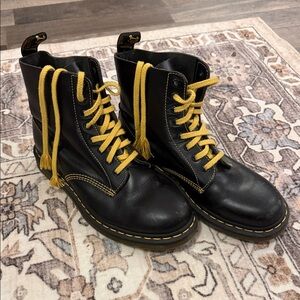 Dr. Martens Boots with Yellow Laces - Women’s Size 10 (US)
